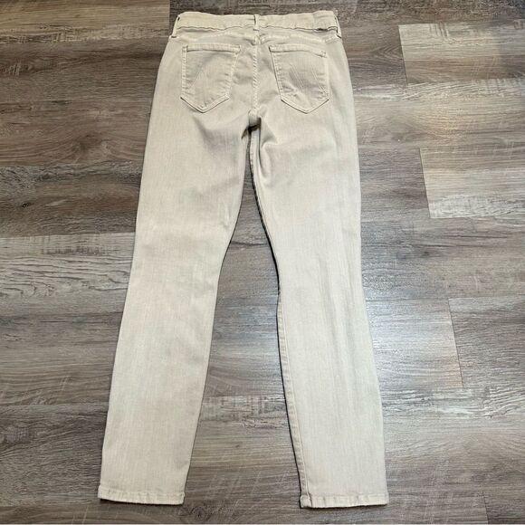 MOTHER Jeans Women’s Size 25 The Looker Crop Ivory Distressed Neutral Minimalist - Picture 4 of 12
